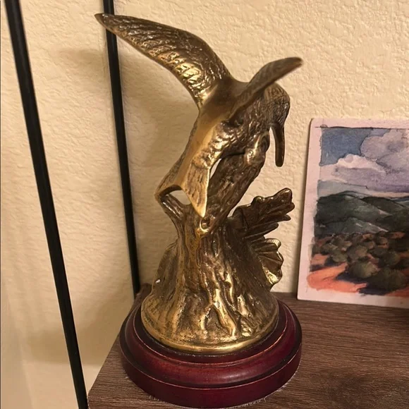 Vintage Solid Brass Hummingbird Figurine - Picture 8 of 9